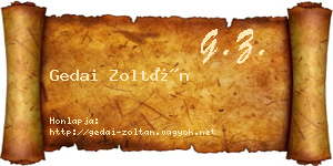 Gedai Zoltán névjegykártya